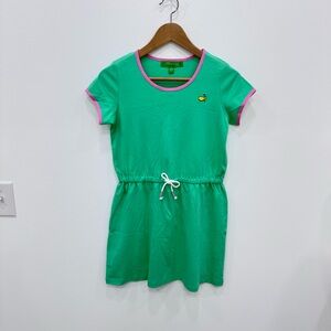 Masters girls knit 100% cotton Golf Dress ⛳️ green pink with logo Sz Lg 10-12